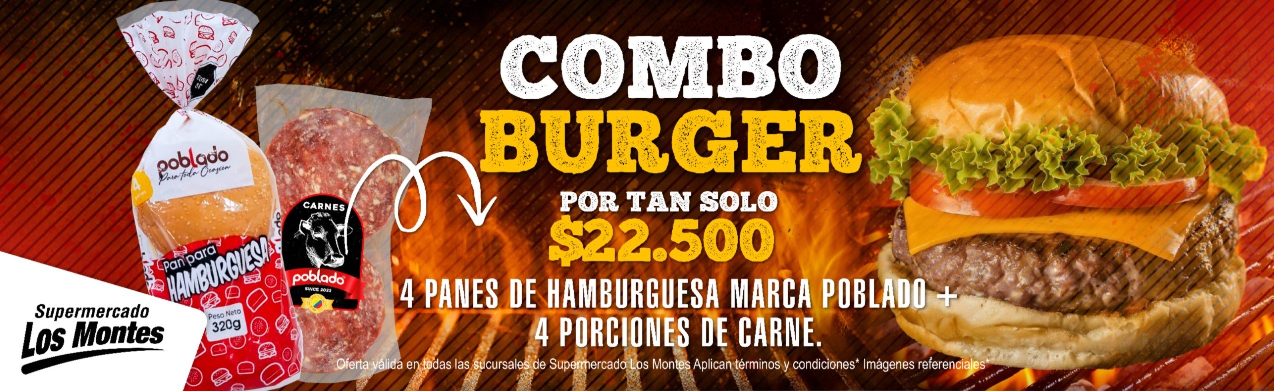 COMBO BURGER MONTES POBLADO